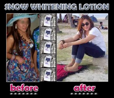 31705 snow whitening lotion before after